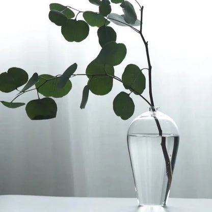 Large Handmade Clear Glass Vase